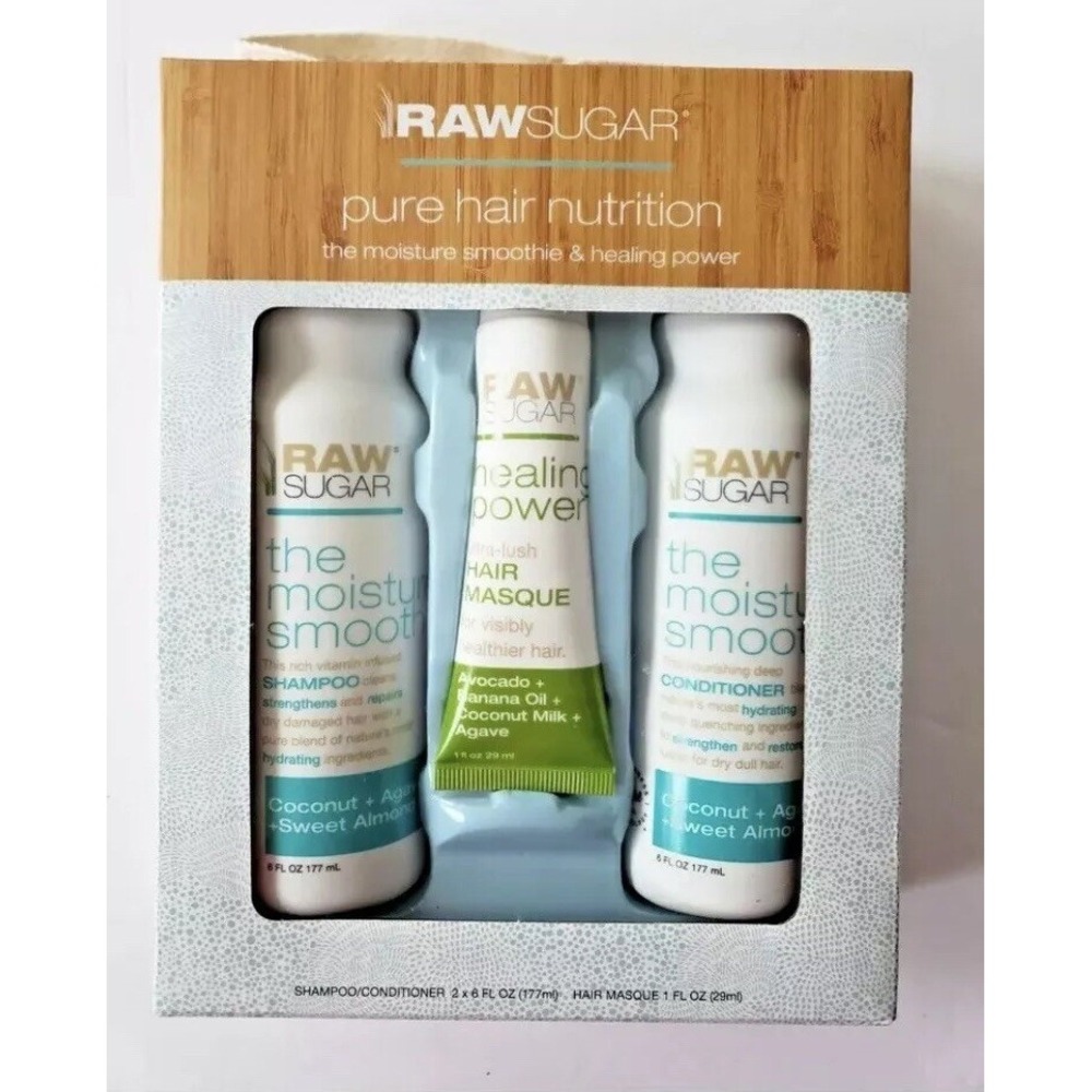 Raw Sugar Pure Hair Nutrition Trio Set Moisture Smoothie Healing Power Coconut